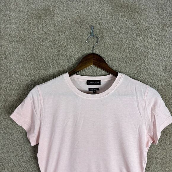 Carbon38 Tee-Shirt Womens Size Small Lotus Ruched Short Sleeve Crew Cotton Modal - Picture 3 of 11